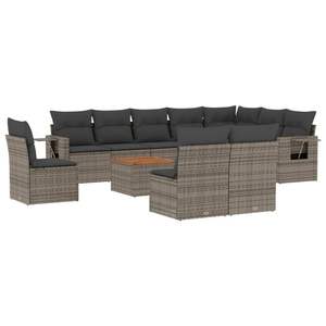 Grey Garden <b>Sofa</b> <b>Set</b> With Cushions UV Resistant PE Rattan Outdoor Furniture Contemporary Design Waterproof - Product Image 2