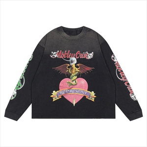 Sudadera Motley Crue de Manga Larga y Cuello Redondo, Diseño Estampado Vintage, Sudadera Negra de Algodón para Hombre, Estilo Otoñal - Product Image 1