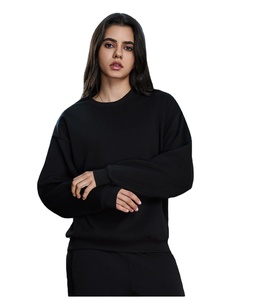 Sudadera con capucha de invierno informal de gran tamaño de 360g de tela tejida de bambú de algodón forrado antiarrugas para mujer de alta calidad - Product Image 5