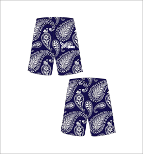 Custom <b>Blue</b> Basketball Shorts with Classic White Paisley Print Lightweight Breathable <b>Mesh</b> Athletic Training Streetwear - Product Image 1