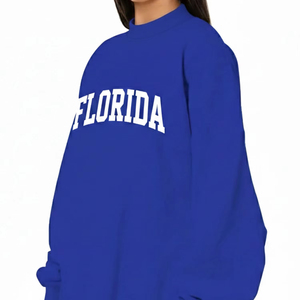 Sweat-shirt pull-over décontracté en molleton éponge coupe-vent écologique pour femme, personnalisable, col roulé oversize avec logo frontal, vente en gros - Product Image 1