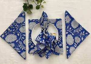 Servilletas de tela de algodón lavables con estampado floral ligero, mantelería para comidas diarias, fiestas, eventos, reutilizables, suaves, juego de mantelería para el hogar. - Product Image 5