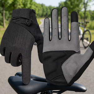 Gants de cyclisme demi-doigts en polyester respirant et réglables avec coussinets antichoc pour VTT, vélo de course et sports - Product Image 3