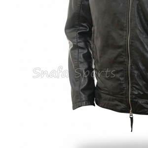 Veste en cuir pour homme, mode automne-hiver, style décontracté et ample, style motard, en vente en gros. - Product Image 4