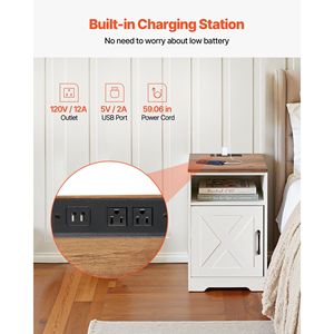 Set da Soggiorno in Stile Fattoria 4 Pezzi: Tavolino da Caffè 40 Pollici con 2 Tavolini Laterali e Mobile TV 66 Pollici, Facile Montaggio, Arredamento Stile Fattoria - Product Image 4