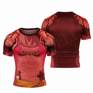 Custom Sublimated Cycling Jersey Short Sleeve <b>Compression</b> <b>Shirt</b> Breathable Sports Fitness Summer All Over Printed Rash Guards - Product Image 4