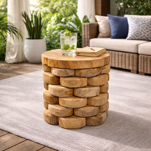 Tabouret en racine de teck artisanal de luxe ARTERRA, design rustique et moderne, respectueux de l'environnement, pour hôtel, appartement, entrepôt - Product Image 2