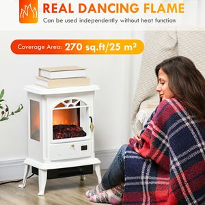 Cheminée électrique infrarouge autoportante de 23 pouces avec flamme de bûches réaliste, température réglable et minuterie pour usage domestique - Product Image 4