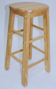 Tabouret de bar commercial en bois de caoutchouc, design scandinave antique, résistant à l'eau, écologique, durable, avec accoudoir fixe - Product Image 2