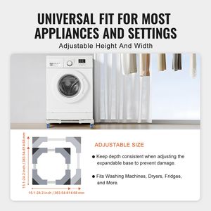 Supporto Regolabile per Mini Frigo con Ruote Scorrevoli, Piedistallo Universale per Lavatrice e Frigorifero, Ruote Multiuso - Product Image 4