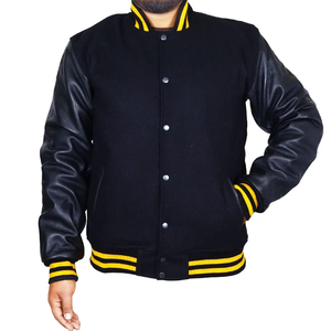 Veste universitaire brodée sur mesure avec logo au dos, patch en chenille premium, veste Letterman avec corps en laine et manches en cuir - Product Image 2