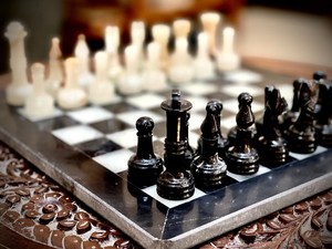 Black <b>Marble</b> White Onyx Modern Safe Fire Resistant Chess Set Natural Stone Board <b>Game</b> Handmade Pieces Dining Wall Living Room - Product Image 5