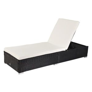 Lettino Singolo da Piscina/Spiaggia in Rattan PE Nero per Esterni con Telaio in Alluminio - Product Image 3