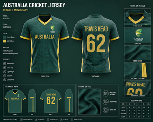 Camiseta de Cricket de Australia, Personalizada con Sublimación, Transpirable, que Absorbe la Humedad, Uniforme Deportivo Atlético - Product Image 6