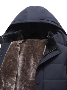Wholesale Custom <b>Men's</b> Vintage Puffer Jacket New Design Fashion Quilted Bomber <b>Hood</b> White Waterproof Bubble <b>Coat</b> <b>Fur</b> Front - Product Image 6