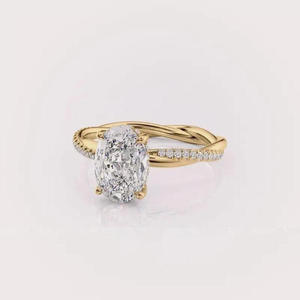 Bague en argent sterling 925 avec diamant moissanite taille coussin et pierres latérales en forme de poire, finition or rose, bijoux de mariée pour les détaillants - Product Image 1