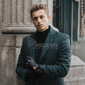 Guantes de Piel de Oveja Premium, Mitones de Cuero Genuino Suave, Cálidos para Invierno, Moda Motera, Marca Privada - Product Image 4