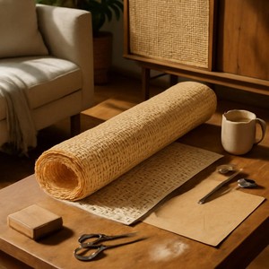 Vente en gros de tissu en rotin carré tissé à la main, écologique, en cannage naturel, pour meubles, décoration DIY, en rouleau - Product Image 1