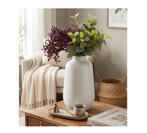 Florero y Centro Premium de gran oferta con recubrimiento en polvo blanco, el mejor diseño para el hogar, jarrón decorativo interior y exterior, jarrón de moda - Product Image 1