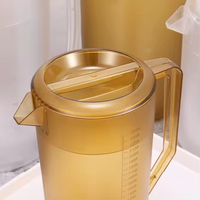 Carafe à eau transparente dorée de grande capacité (3500-2400 ml) pour jus de citron, pichet à boissons en plastique avec poignée pour eau froide