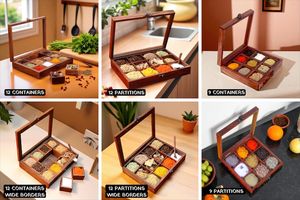 Caja de especias de madera hecha a mano, Masala Dabba india con 12 compartimentos, almacenamiento de cocina con tapa de vidrio - Product Image 4