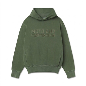 Sweat-shirt à capuche noir pour homme Moto End Corporation, coupe classique, en molleton de coton, décontracté, pour l'automne - Product Image 4