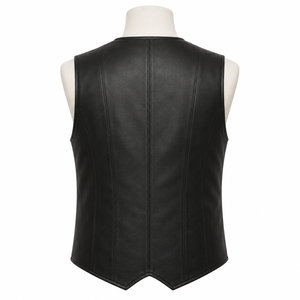 Chaleco de Cuero Estilo Western para Hombre, OEM y ODM, con Múltiples Bolsillos, Botones Frontales, Sin Mangas, Personalizable, al por Mayor, para Trabajo y Uso Casual - Product Image 2