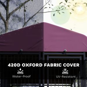 Cuccia per Cani da Esterno in Rete Saldata, Rotazione a 360 Gradi, Ciotole Regolabili su 4 Livelli, Copertura Impermeabile, 7.9 X 4 X 6 - Mobili per Animali Domestici - Product Image 4
