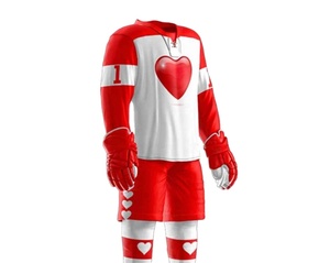 Uniforme de hockey sur glace pour hommes, qualité supérieure, impression numérique personnalisée, 100 % polyester, respirant, séchage rapide - Product Image 3