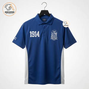 Chemise décontractée à manches courtes pour homme Phi Beta Sigma, en coton sergé imprimé numérique 210g non tissé, bleu et blanc, avec poche, séchage rapide - Product Image 1