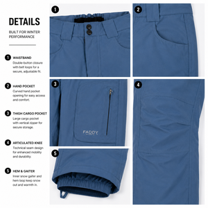 Pantalon de snowboard imperméable pour homme, pantalon de ski isolé pour l'hiver, pantalon cargo coupe-vent pour sports de plein air, pantalon de ski respirant - Product Image 4