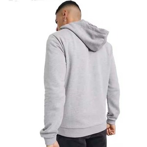 <b>Men's</b> Gray Hooded Sweatshirt Regular Fit Solid Color Pocket Design Casual Autumn Wear Knitted Fleece 100% Cotton - Product Image 2