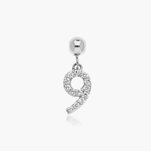 Colgante de Diamante Número 9 con Certificado IGI en Oro Blanco de 14K, Accesorio de Joyería de Lujo para Regalo y Fiesta para Mujer - Product Image 2