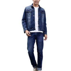 Urban Style Men <b>Winter</b> Streetwear <b>Jeans</b> Set Premium Quality 100% Cotton Fashion Jacket and Pants Casual Outfit for Wholesale - Product Image 1