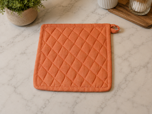 Porte-casserole matelassé en lin de qualité supérieure avec motif diamant et boucle de suspension – Porte-casserole de cuisine résistant à la chaleur pour la cuisson et la pâtisserie - Product Image 4