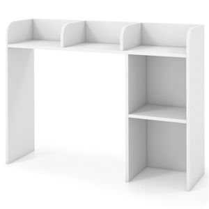 Libreria da scrivania in legno ingegnerizzato bianco con monitor da 27FT/68,58 cm e pensile da 93,98 x 25,40 x 73,66 cm con kit anti-ribaltamento - Product Image 3