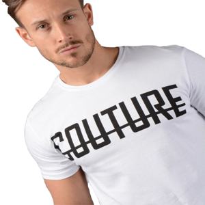 Wholesale <b>Plain</b> <b>White</b> Longline <b>T</b>-<b>Shirts</b>: Heavyweight 100% Cotton, Unisex Oversized Fit with Logo Print - Product Image 2