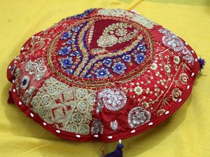 Almohada de suelo Boho Cojín de suelo redondo Funda de cojín de meditación Funda hecha a mano - Product Image 3