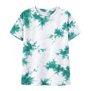 Camiseta de manga corta con cuello redondo y estampado tie-dye para hombre, informal, de punto, corte regular. - Product Image 1