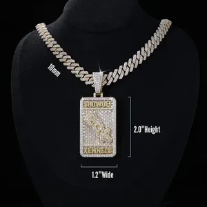 Pendentif Moissanite Diamant Hip Hop Iced Out Collier Dessin Animé Plaqué Or Argent Bijoux Personnalisés avec Nom - Product Image 3