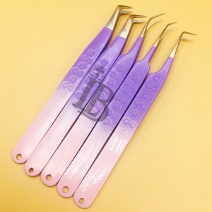 Pince à épiler de haute qualité pour extensions de cils, pince à épiler pour cils de vison, pince à épiler professionnelle pour cils, acier inoxydable, logo offert, durable - Product Image 6