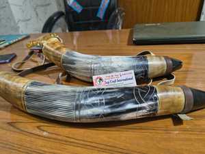 แตรวิคกิ้งทำมือจากเขาควายคุณภาพเสียงระดับพรีเมียม แตรสัญญาณยุคกลาง ขัดเงา เป็นมิตรกับสิ่งแวดล้อม รูปทรงธรรมชาติ งานศิลปะ - Product Image 4