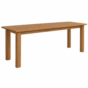 Table à manger ovale en teck massif moderne, design scandinave, fabrication artisanale, écologique, 8 places, pour restaurant, hôtel - Product Image 1