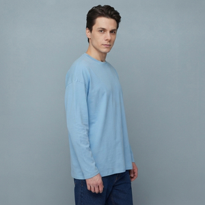 เสื้อยืดแขนยาวลำลองผู้ชาย เสื้อผ้ากีฬา ทรงโอเวอร์ไซส์ 230GSM คอกลม ทรงหลวม คุณภาพสูง เสื้อยืดวิ่งออกกำลังกาย - Product Image 3