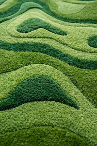 Tapis en laine tufté à la main, abstrait et moderne, avec motifs en relief - Product Image 4