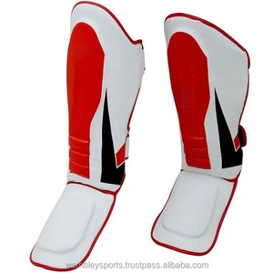 Espinilleras de boxeo de cuero negro con cierre de hebilla ajustable, equipo de protección para adultos, unisex, color sólido, equipo de entrenamiento deportivo - Product Image 5