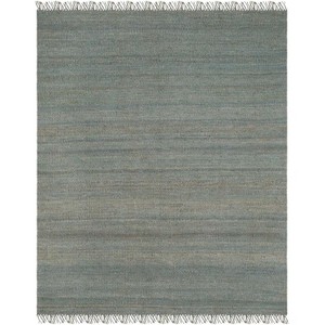 Tapis moderne rayé en laine et acrylique, rectangulaire, tissage plat, écologique, pour salon, avec envers en jute, à poils fins - Product Image 1