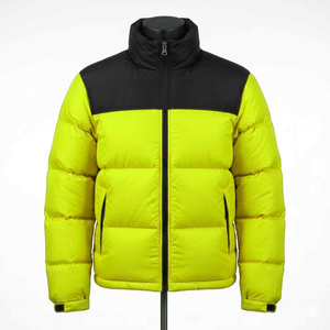 Veste matelassée légère en toile écologique imperméable à col montant coupe ajustée pour homme, en coton teint uni, collection automne-hiver - Product Image 1