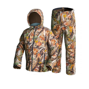 Men's Camouflage Hunting Suit Soft <b>Shell</b> Waterproof Windproof Breathable Full Sleeve Jacket Pants Set Autumn Outdoor Wear - Product Image 2