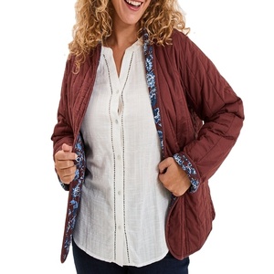 Chaqueta Acolchada Reversible Marrón para Mujer, Talla Grande, Ligera y Cálida para Invierno, Abrigo Casual de Doble Cara, Prenda Exterior Moderna y a la Moda - Product Image 5
